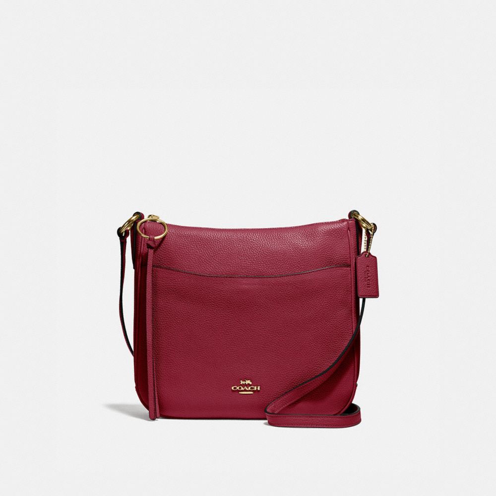 COACH 35543 CHAISE CROSSBODY GOLD/DEEP RED