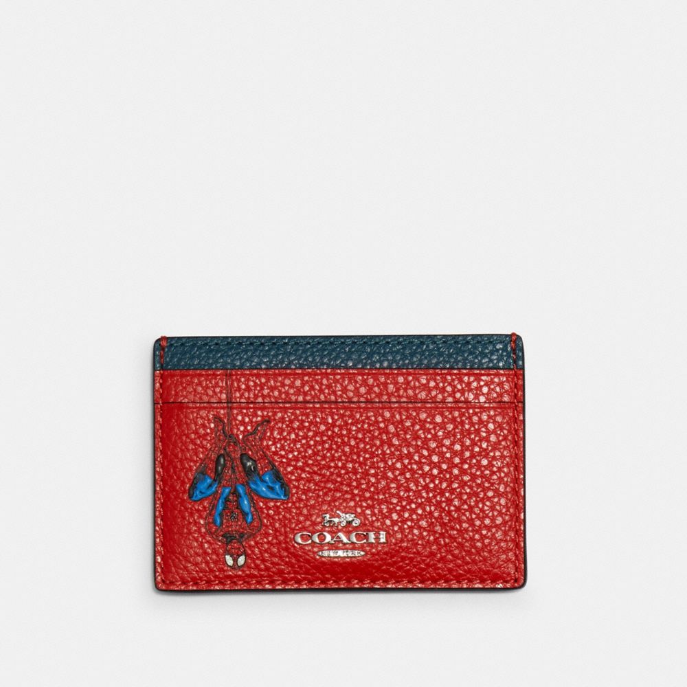 COACH 3597 Coach â”‚ Marvel Card Case With Spider-man SV/MIAMI RED MULTI