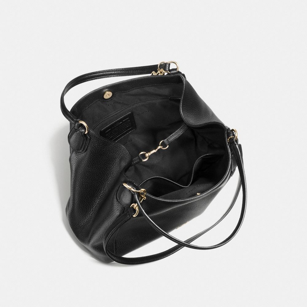 edie shoulder bag 28 in pebble leather