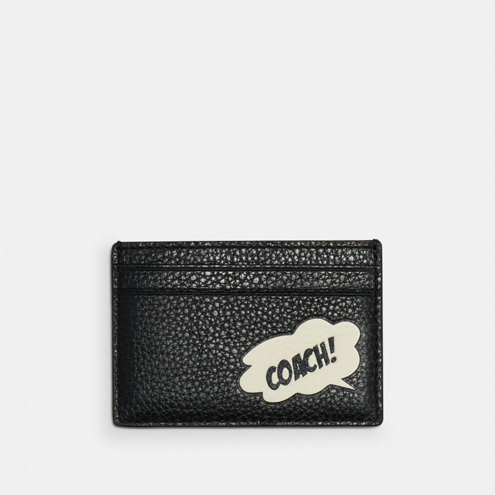 COACH â”‚ MARVEL CARD CASE WITH COACH BUBBLE - SV/BLACK MULTI - COACH 3607
