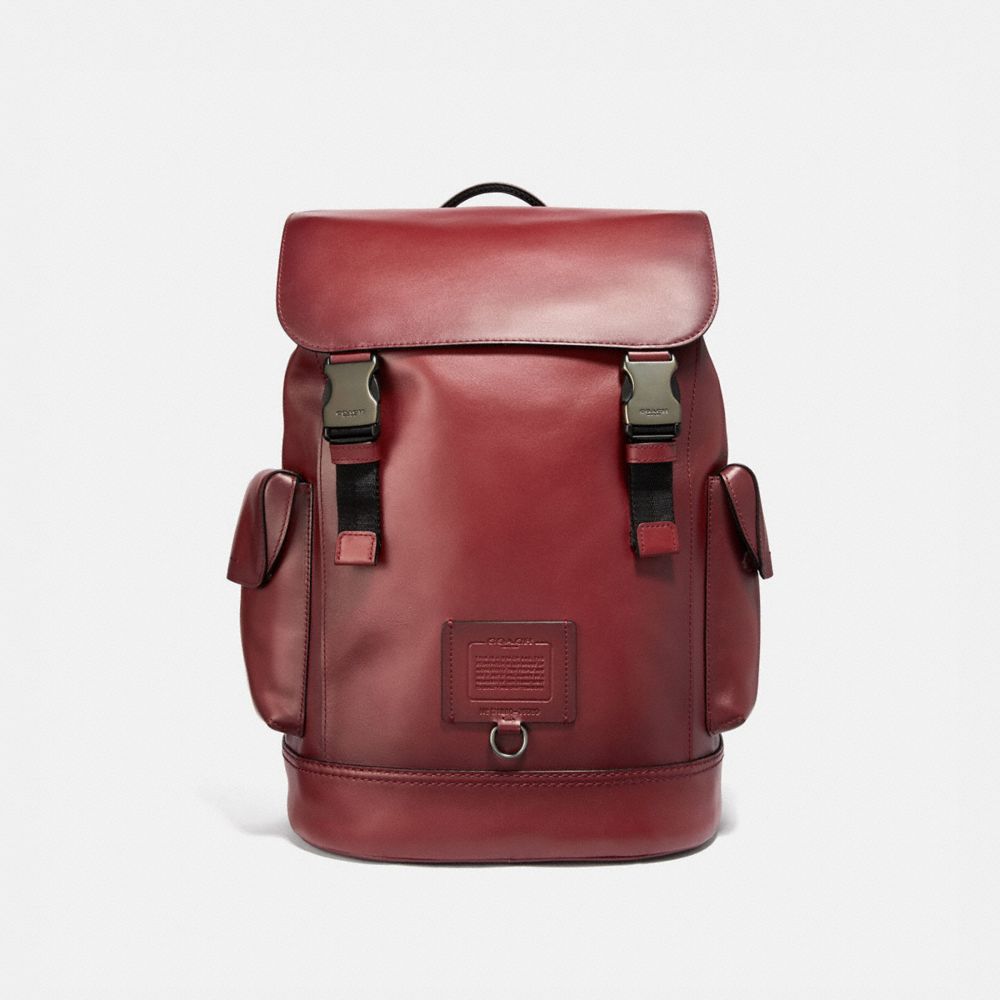 COACH 36080 RIVINGTON BACKPACK RED CURRANT/BLACK COPPER FINISH