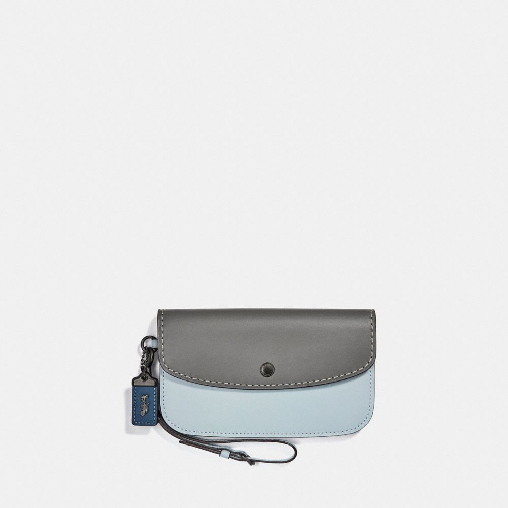 COACH 36136 - CLUTCH IN COLORBLOCK HEATHER GREY MULTI/BLACK COPPER