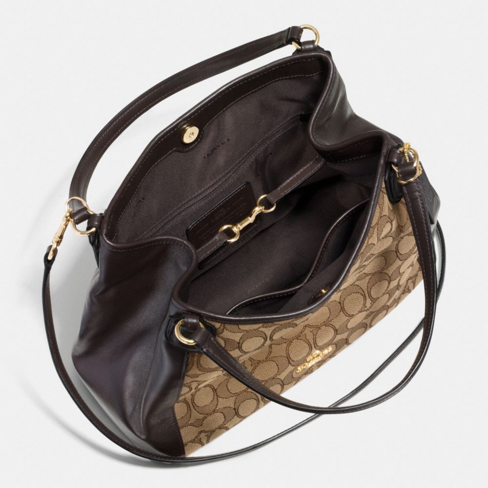 coach edie shoulder bag 28 in signature jacquard