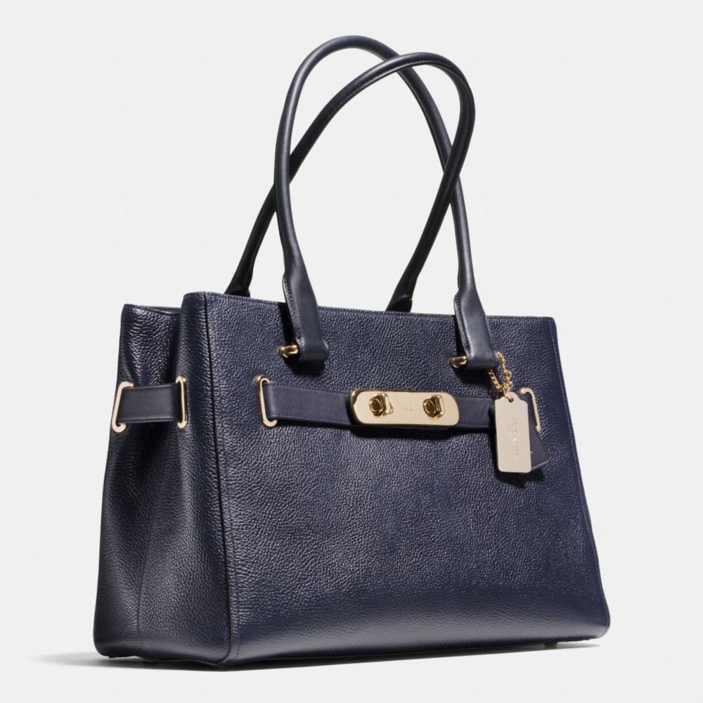 coach swagger carryall in pebble leather