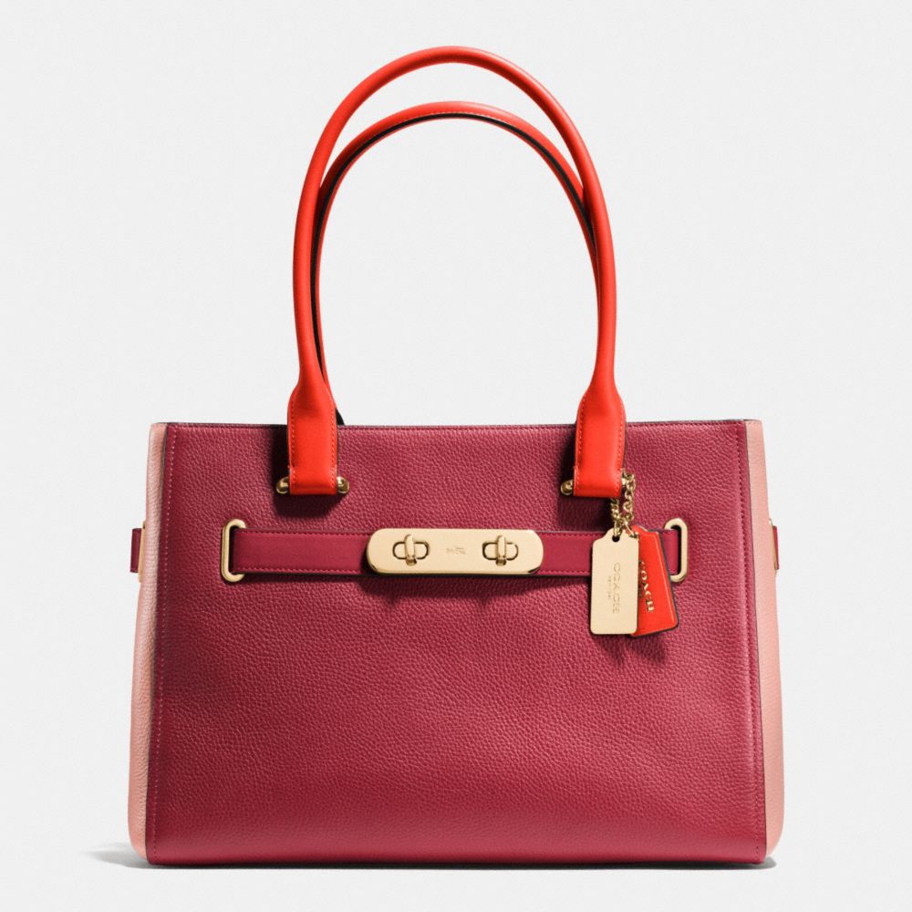 coach swagger carryall in pebble leather