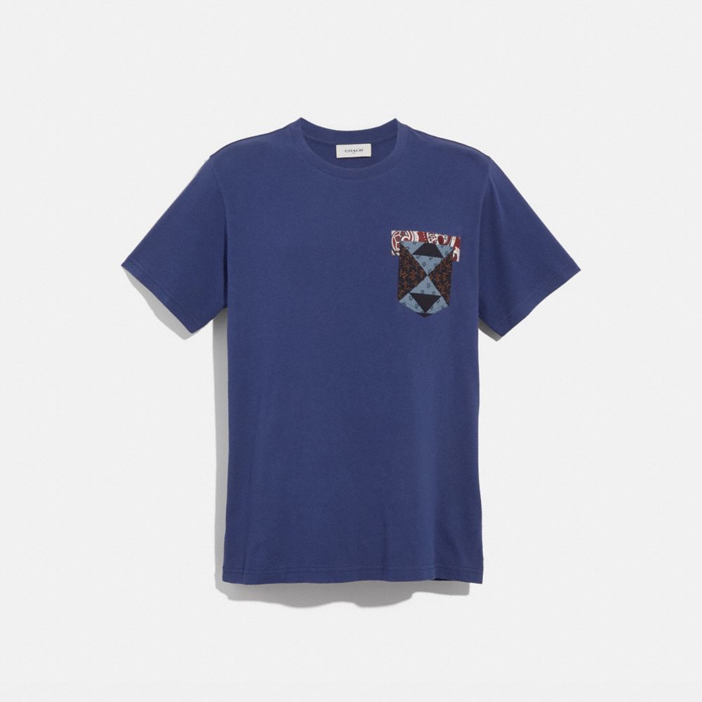 PATCHWORK BANDANA T-SHIRT - NAVY - COACH 36730