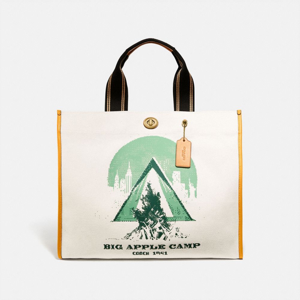 TOTE 40 WITH BIG APPLE CAMP PRINT - 3677 - B4/CHALK