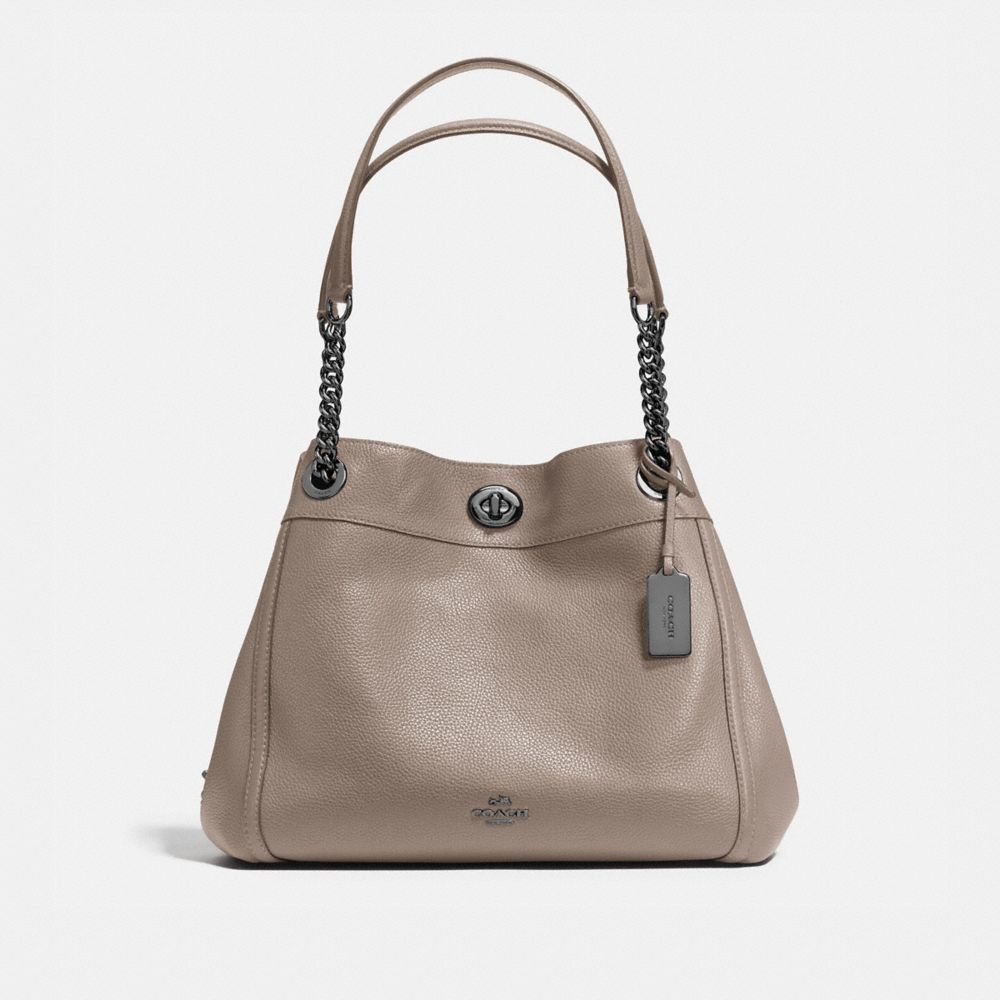 coach edie turnlock grey