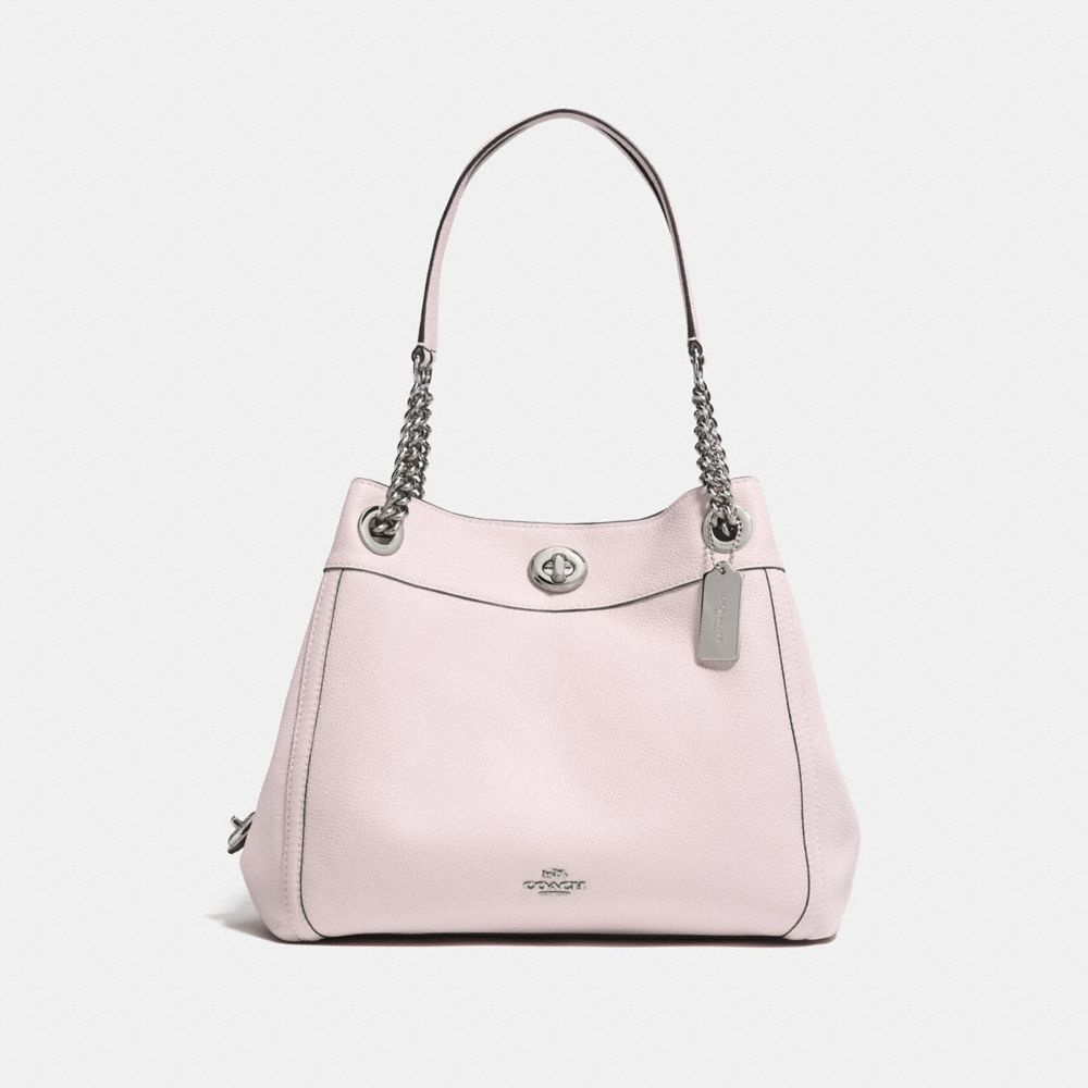 COACH 36855 TURNLOCK EDIE SHOULDER BAG SV/ICE PINK