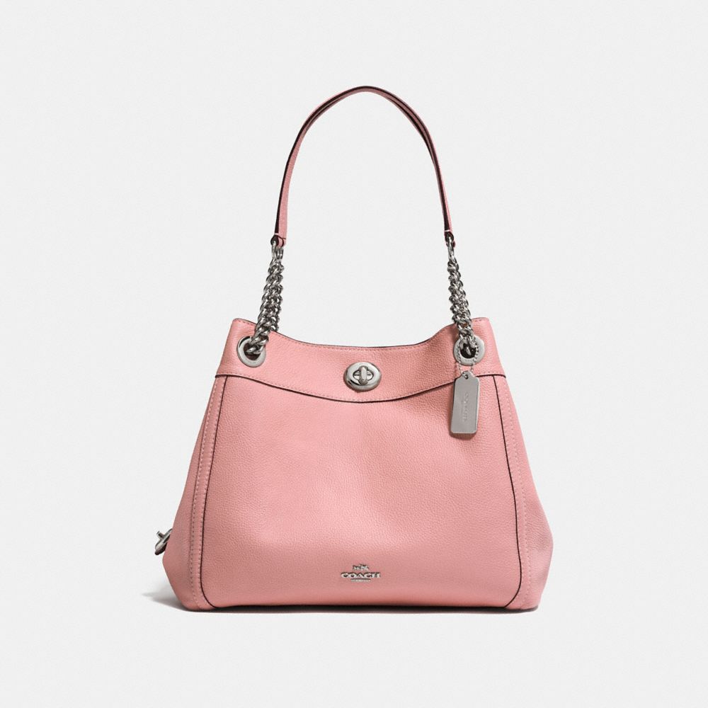 COACH TURNLOCK EDIE SHOULDER BAG - SV/PEONY - 36855