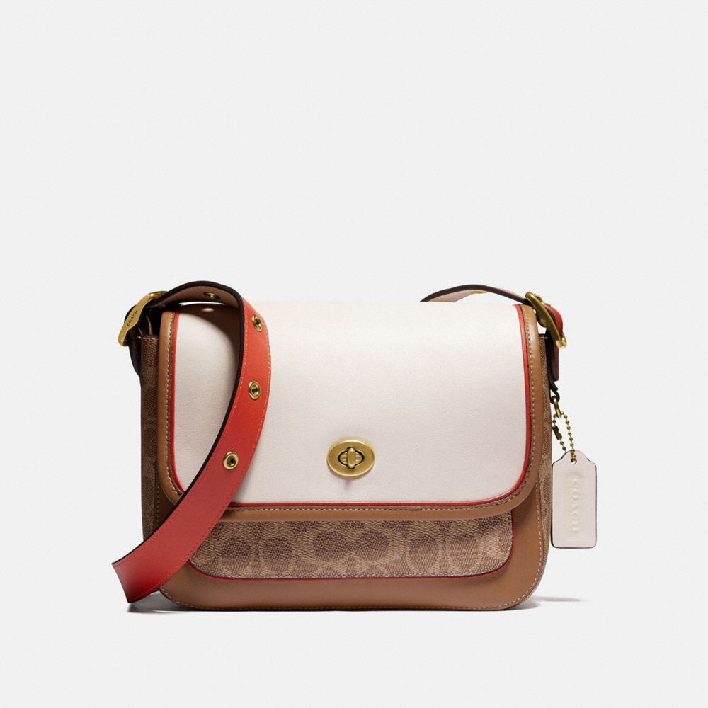 COACH RAMBLER CROSSBODY IN SIGNATURE CANVAS - B4/TAN CHALK MULTI - 3690