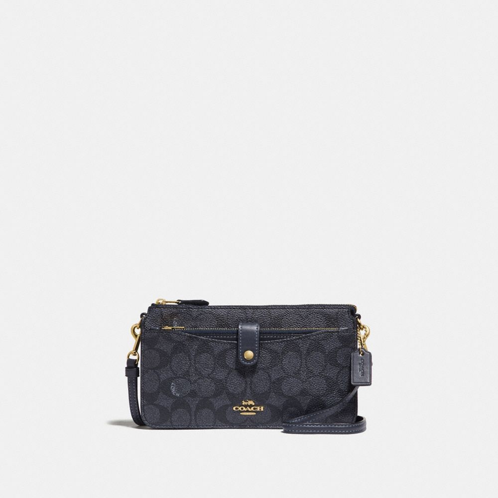 COACH Noa Pop Up Messenger In Colorblock Signature Canvas - CHARCOAL/MIDNIGHT NAVY/LIGHT GOLD - 37458