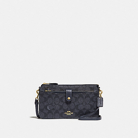 COACH Noa Pop Up Messenger In Colorblock Signature Canvas - CHARCOAL/MIDNIGHT NAVY/LIGHT GOLD - 37458