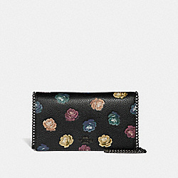 COACH CALLIE FOLDOVER CHAIN CLUTCH WITH RAINBOW ROSE PRINT - ONE COLOR - 37459