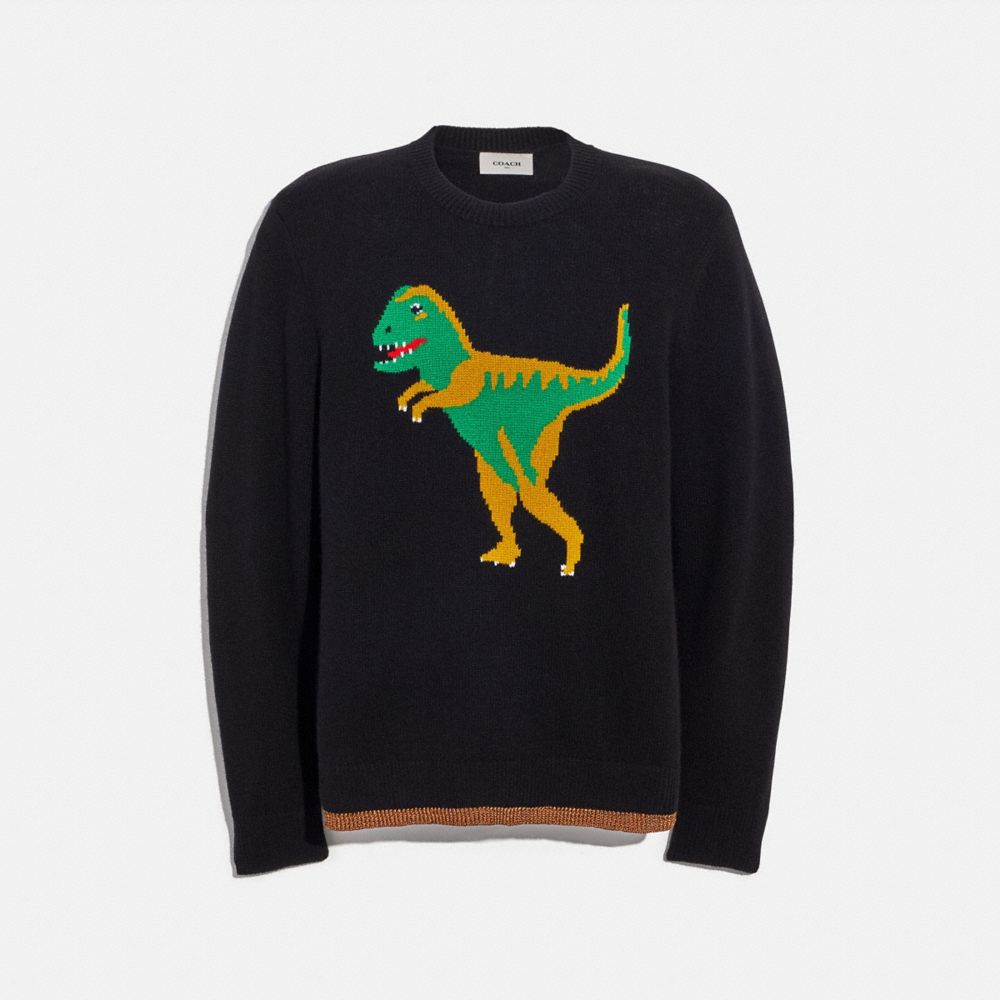 COACH 37484 REXY INTARSIA SWEATER BLACK