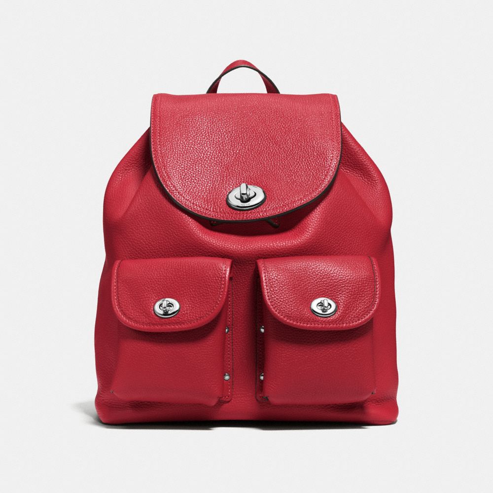 COACH TURNLOCK RUCKSACK - RED CURRANT/SILVER - 37582