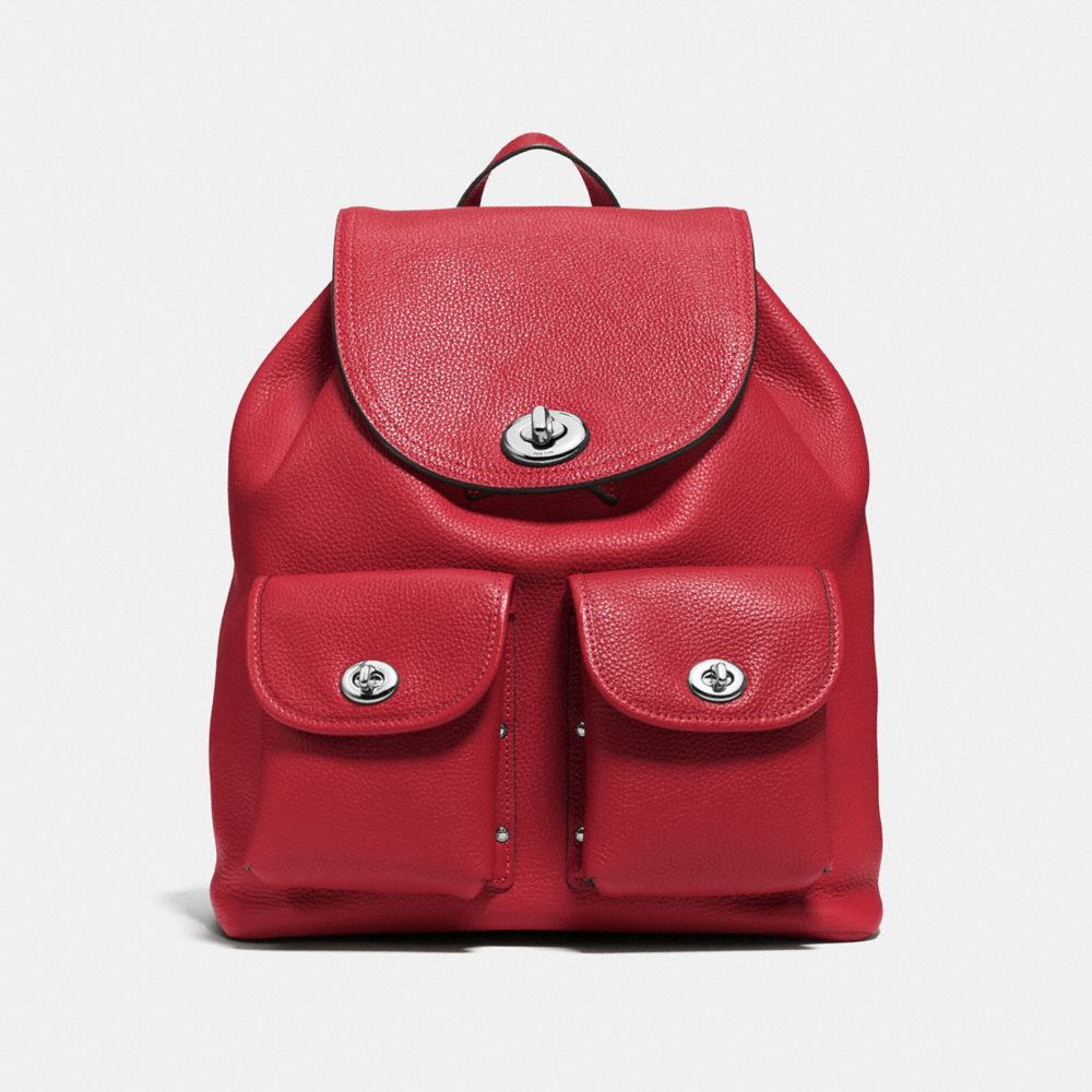 COACH 37582 TURNLOCK RUCKSACK RED CURRANT/SILVER