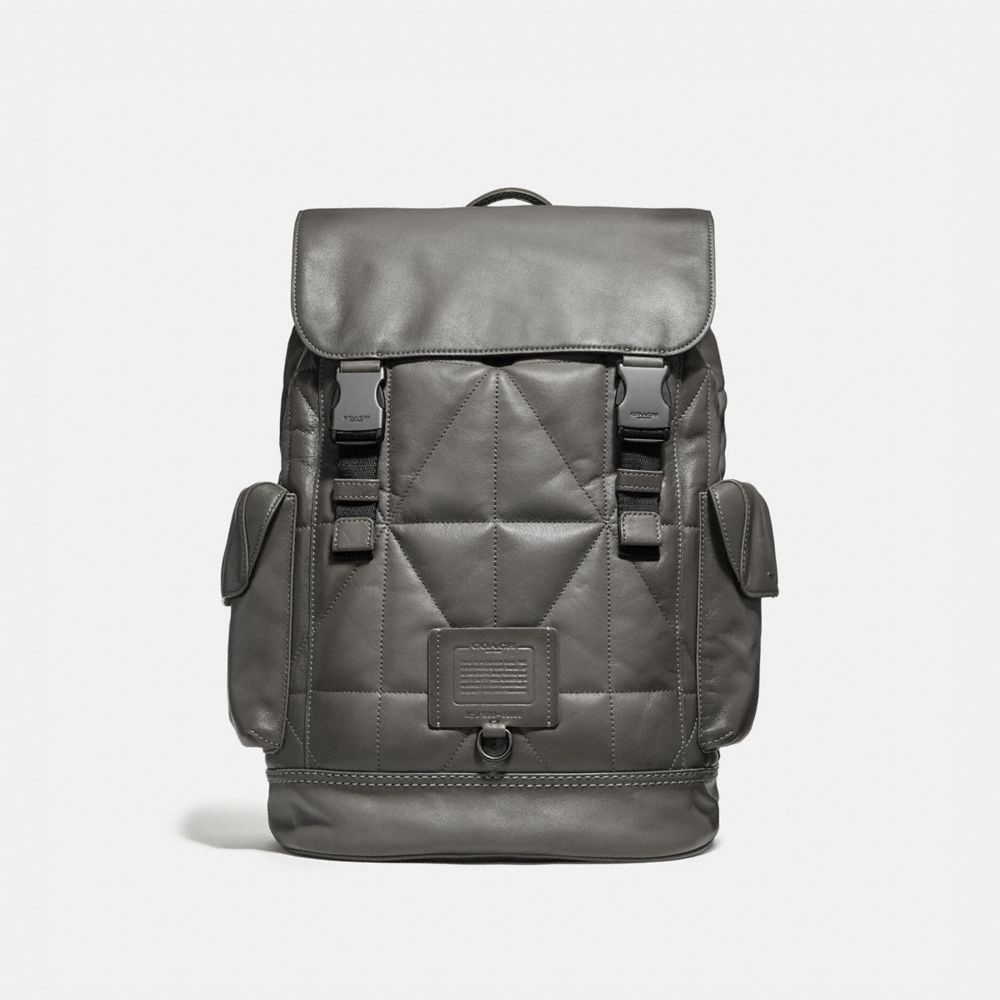 COACH 37847 Rivington Backpack With Quilting HEATHER GREY/BLACK COPPER FINISH