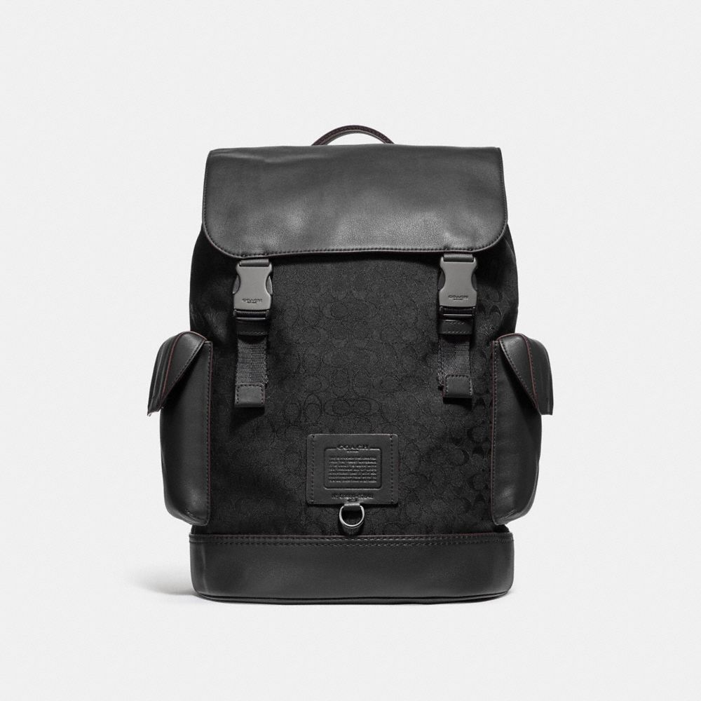 COACH Rivington Backpack In Signature Jacquard - BLACK COPPER/BLACK - 37848