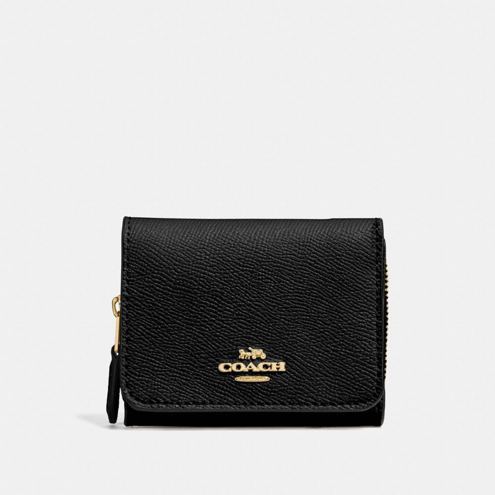 SMALL TRIFOLD WALLET - IM/BLACK - COACH 37968