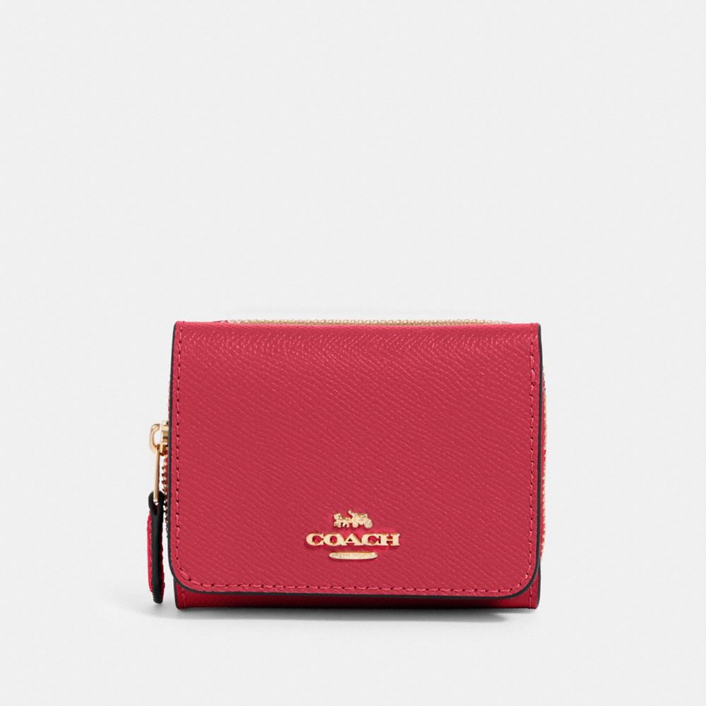 COACH 37968 Small Trifold Wallet IM/ELECTRIC PINK