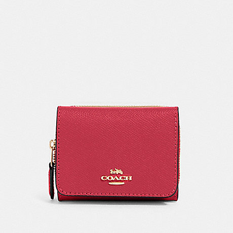 COACH 37968 SMALL TRIFOLD WALLET IM/ELECTRIC-PINK
