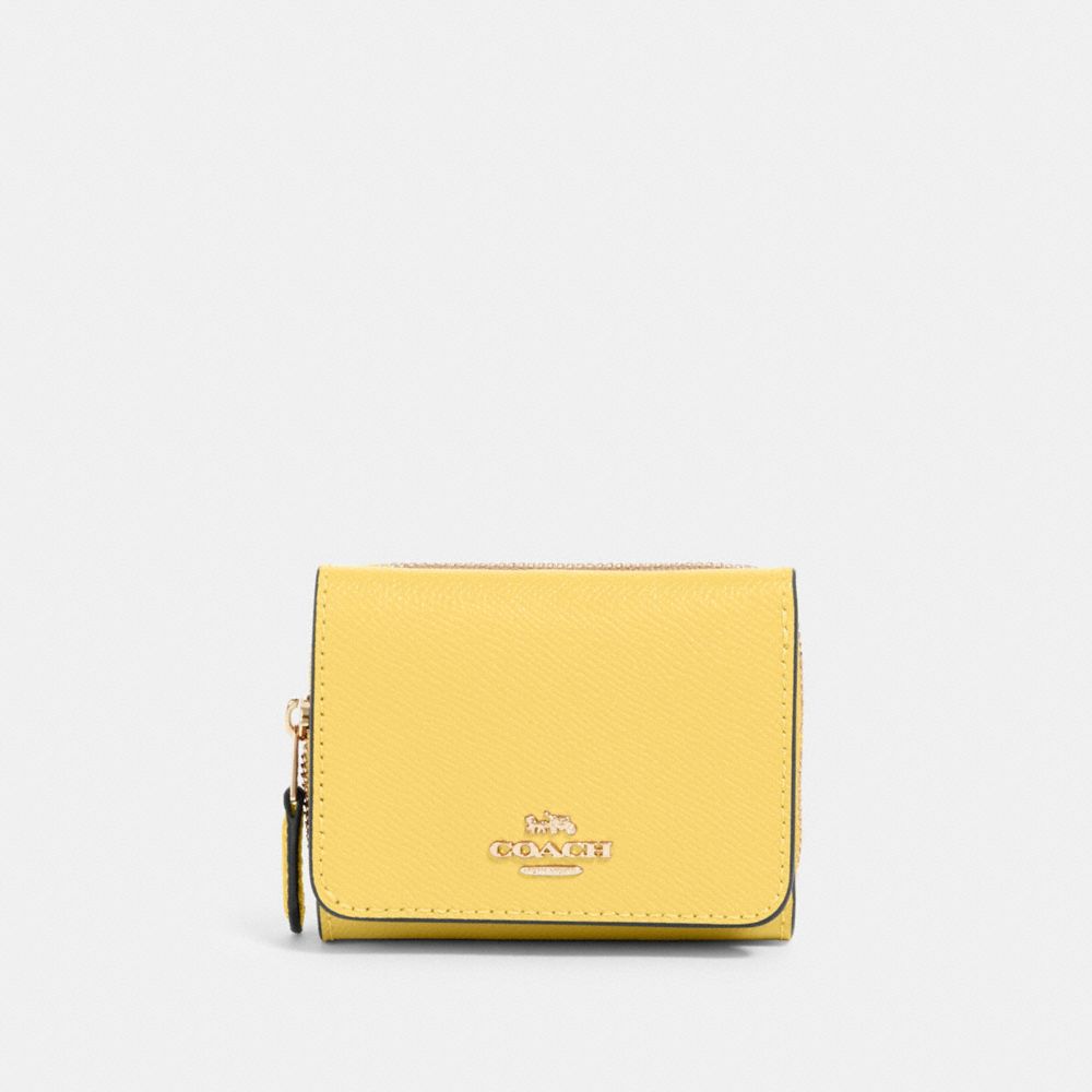 COACH 37968 Small Trifold Wallet GOLD/RETRO YELLOW