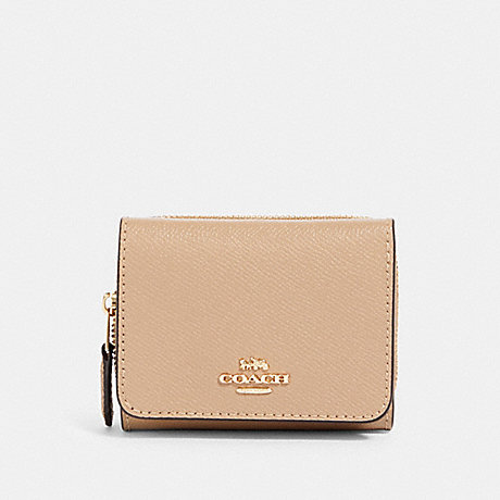COACH SMALL TRIFOLD WALLET - IM/TAUPE - 37968