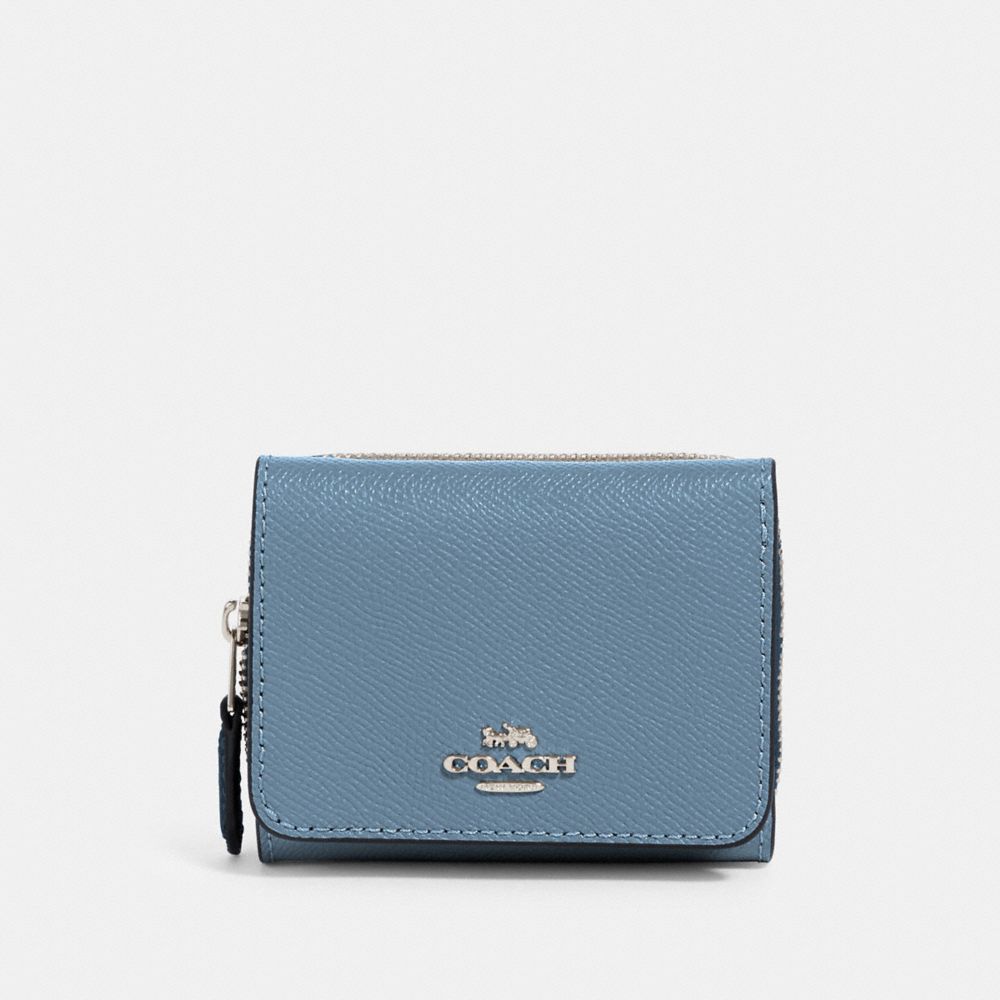 SMALL TRIFOLD WALLET - SV/SLATE - COACH 37968