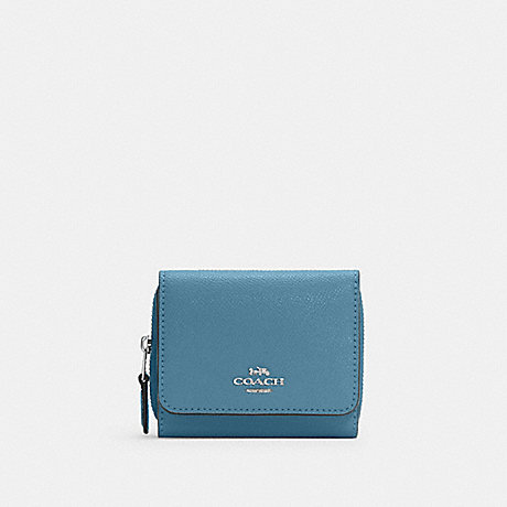 COACH 37968 Small Trifold Wallet SV/Pacific-Blue
