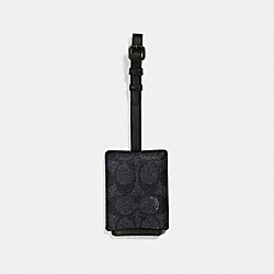 COACH 38067 - LUGGAGE TAG IN SIGNATURE CANVAS CHARCOAL