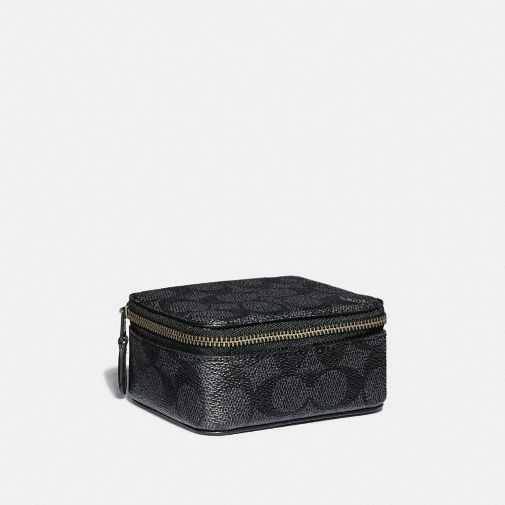 COACH 38088 SMALL TRAVEL CASE IN SIGNATURE CANVAS CHARCOAL