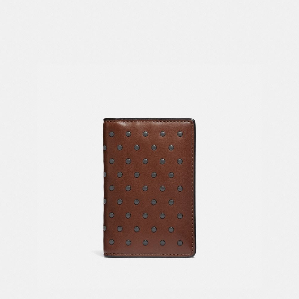 COACH 38139 Card Wallet With Rivets SADDLE