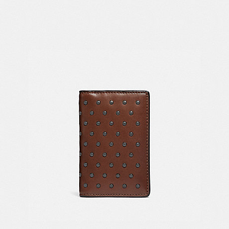 COACH 38139 CARD WALLET WITH RIVETS SADDLE