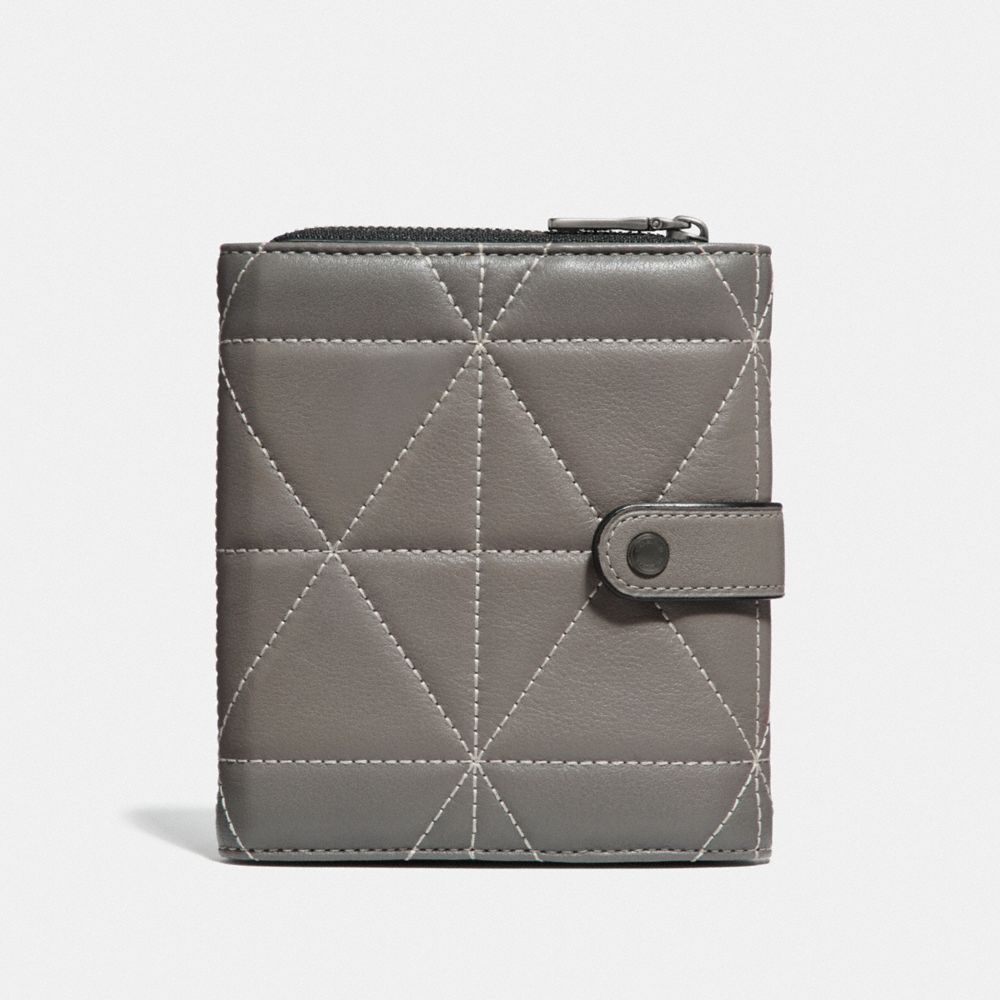 COACH CORD ORGANIZER WITH QUILTING - HEATHER GREY/BLACK - 38152