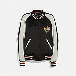 REVERSIBLE VARSITY JACKET - 38351 - BLACK