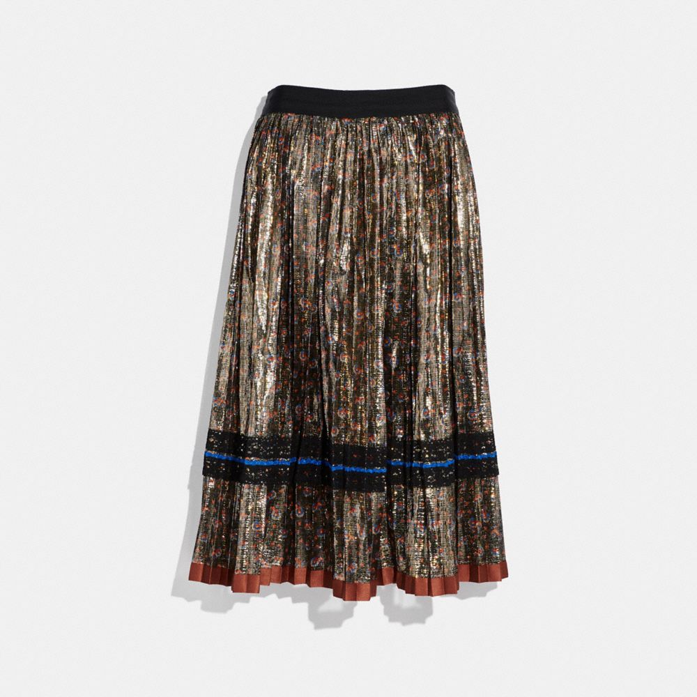 COACH 38352 DAISY PRINT PLEATED SKIRT METAL