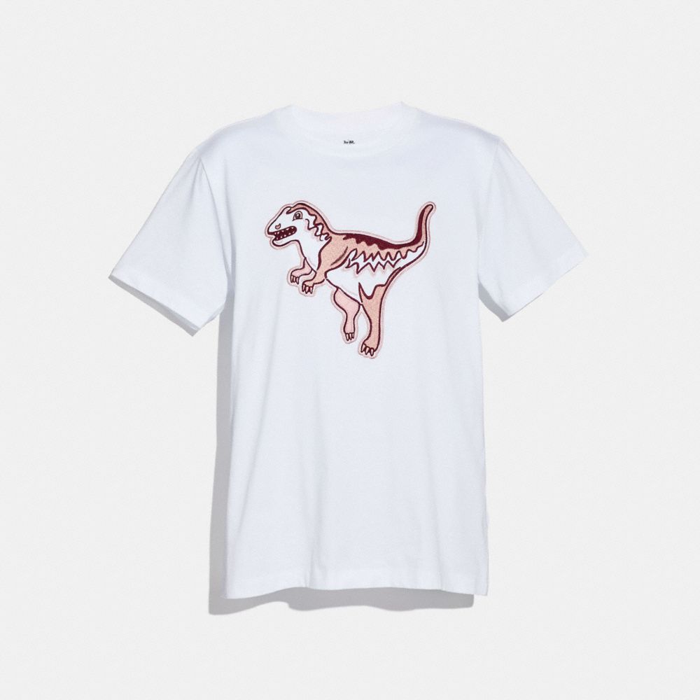 COACH 38432 EMBROIDERED REXY T-SHIRT OPTIC WHITE