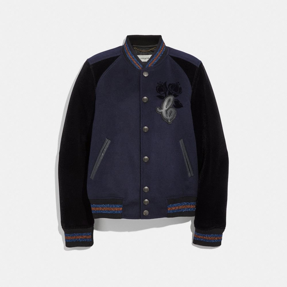 COACH VARSITY JACKET - NAVY - 38460