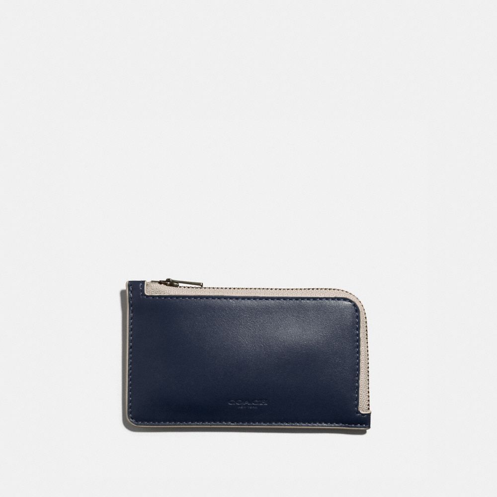 COACH 3856 - L-ZIP CARD CASE MIDNIGHT/BONE