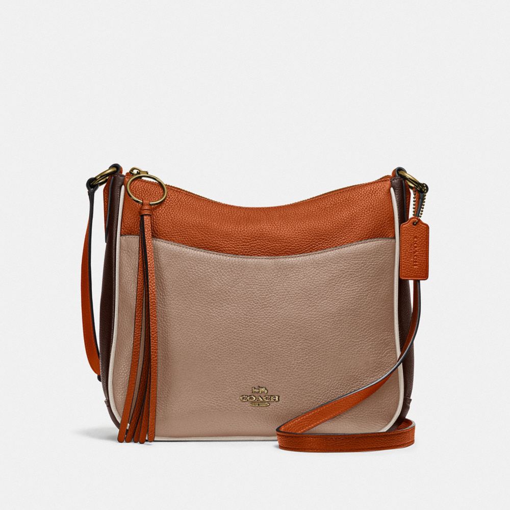 COACH CHAISE CROSSBODY IN COLORBLOCK - B4/TAUPE GINGER MULTI - 38696