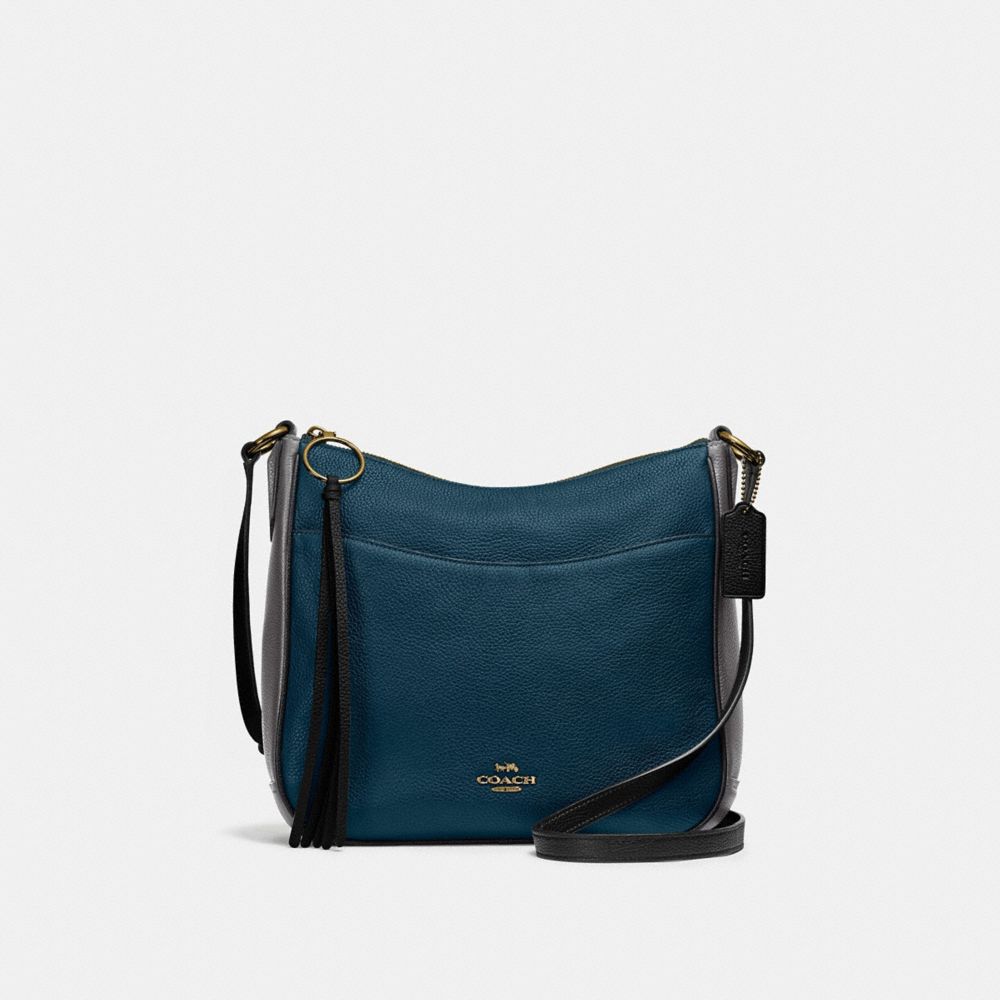 COACH CHAISE CROSSBODY IN COLORBLOCK - GD/PEACOCK MULTI - 38696