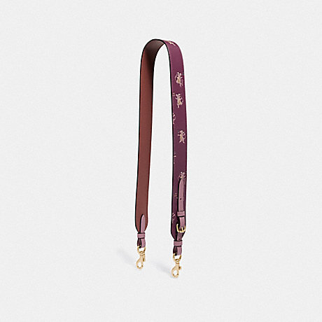 COACH 38861 STRAP WITH PARTY MOUSE PRINT GD/DARK-BERRY