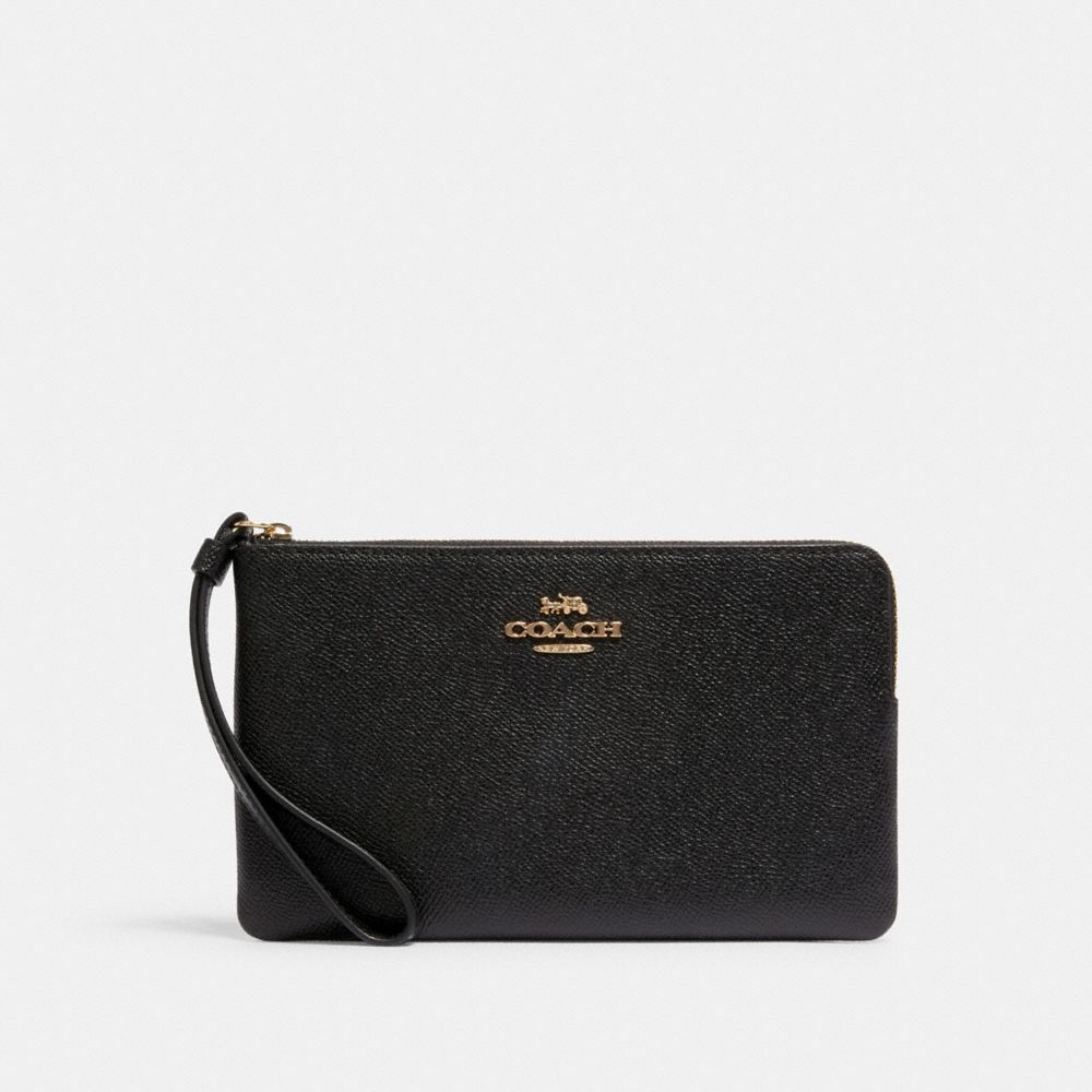 COACH 3888 Large Corner Zip Wristlet IM/BLACK