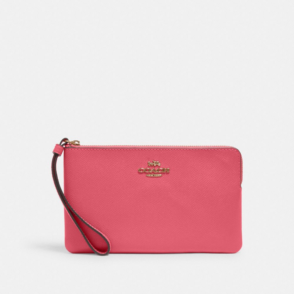 COACH 3888 LARGE CORNER ZIP WRISTLET IM/FUCHSIA