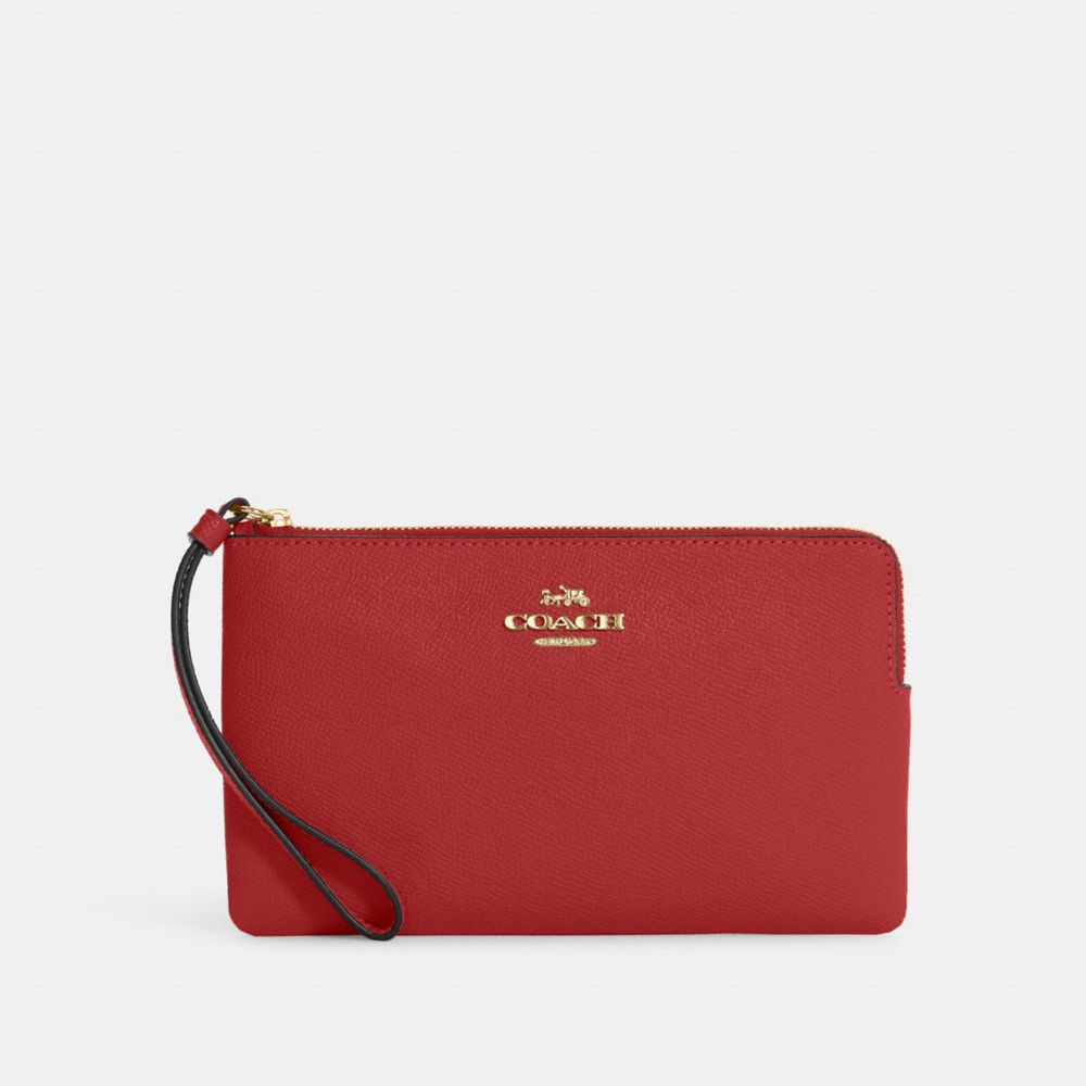 COACH 3888 Large Corner Zip Wristlet IM/Red Apple