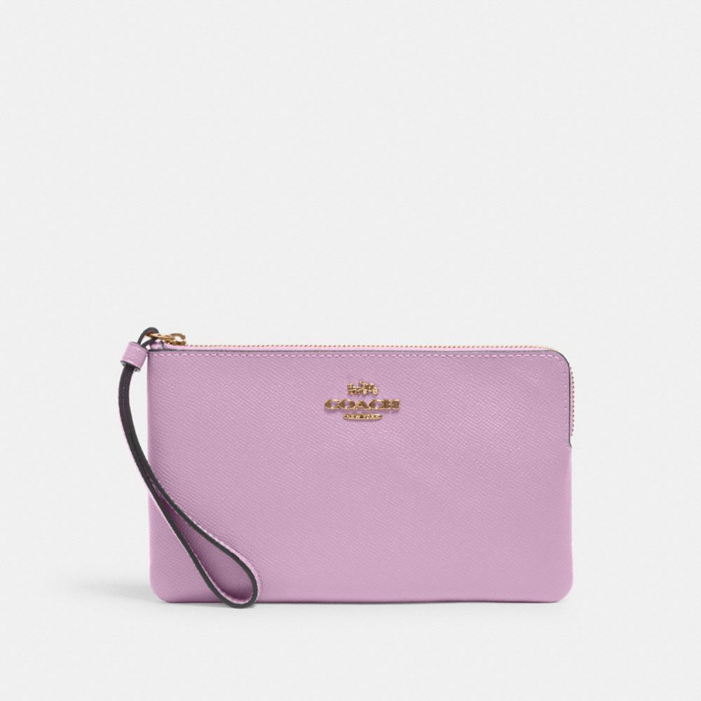 COACH LARGE CORNER ZIP WRISTLET - IM/VIOLET ORCHID - 3888