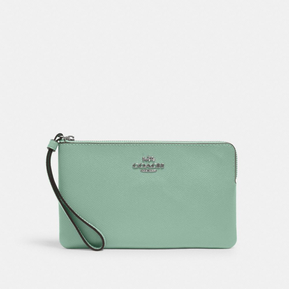 COACH 3888 - LARGE CORNER ZIP WRISTLET - SV/WASHED GREEN | COACH ACCESSORIES