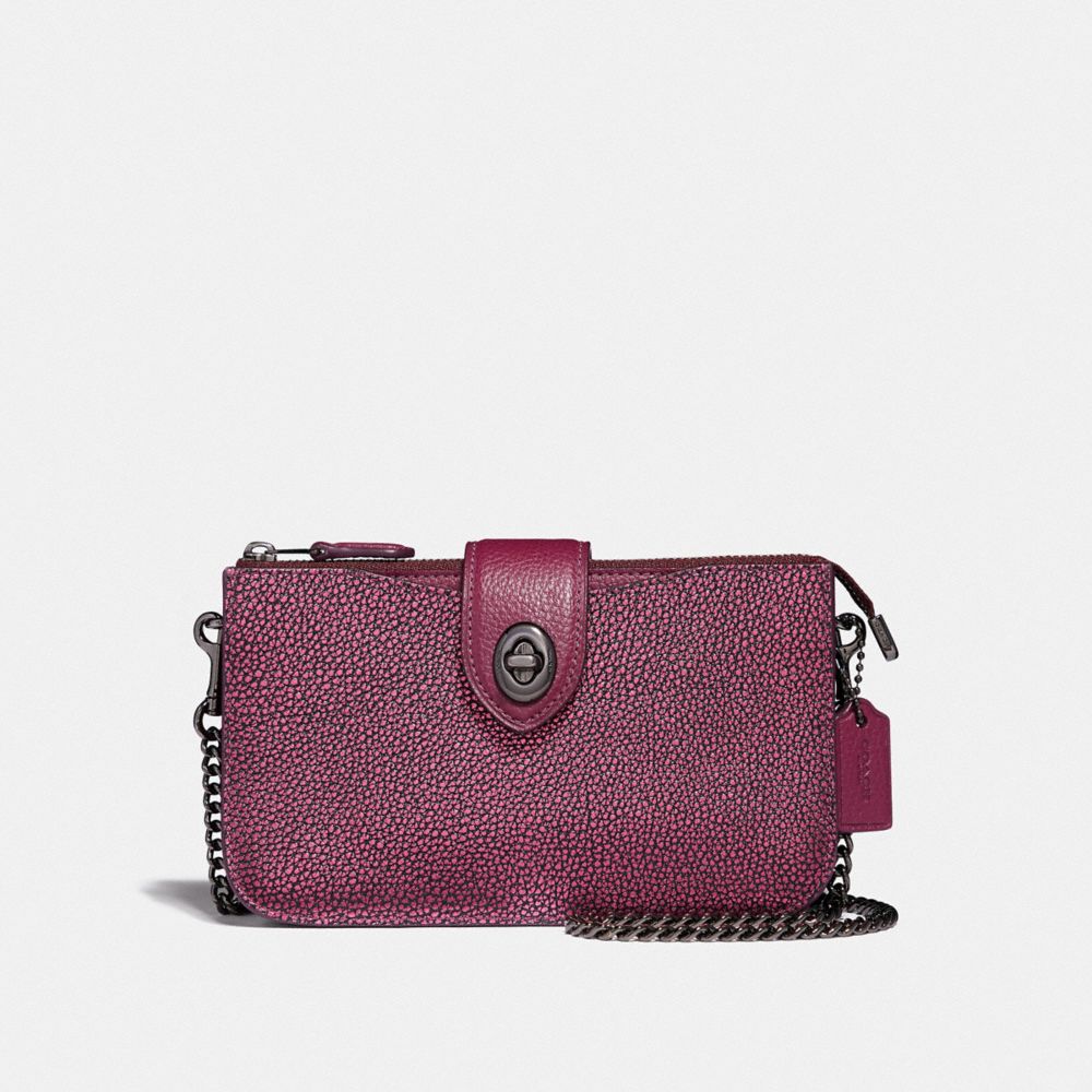 COACH 38934 - TURNLOCK CROSSBODY IN COLORBLOCK METALLIC BERRY MULTI/GUNMETAL