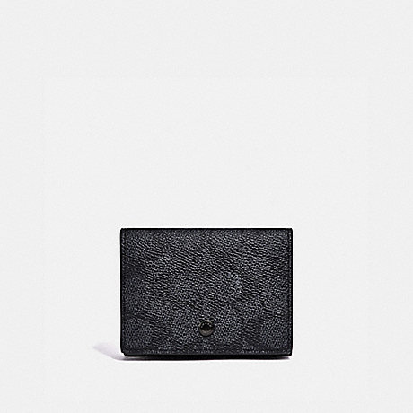 COACH Origami Coin Wallet In Signature Canvas - CHARCOAL SIGNATURE MULTI - 3895